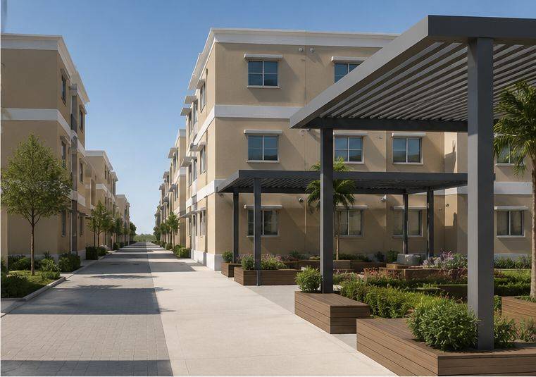 Multi-family community concept — pedestrian street