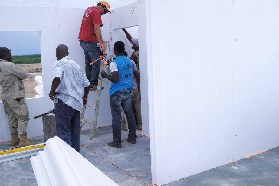 EPS structural panels placed by hand