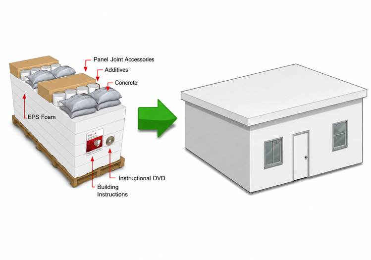 Homes as complete packages — container kit diagram