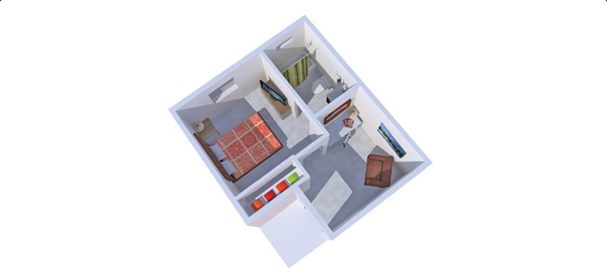 Option A floor plan — 35 square meters